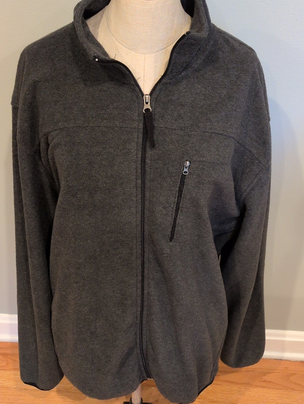 Weatherproof Charcoal Gray Zip-Up Fleece Jacket